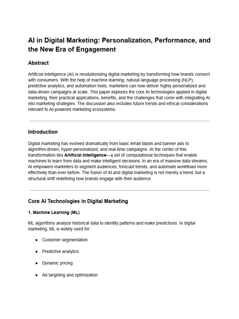 AI-Driven Personalization in Marketing | PDF | Artificial Intelligence ...