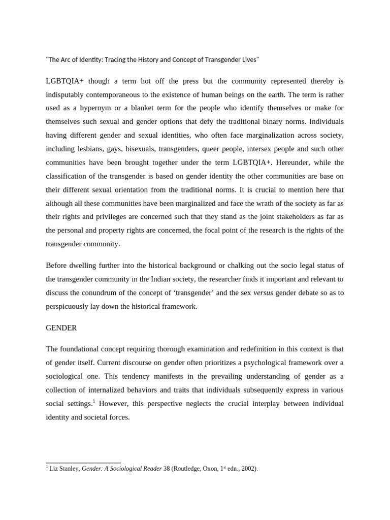 Transgender Identity and History Explained | PDF | Gender | Gender Studies