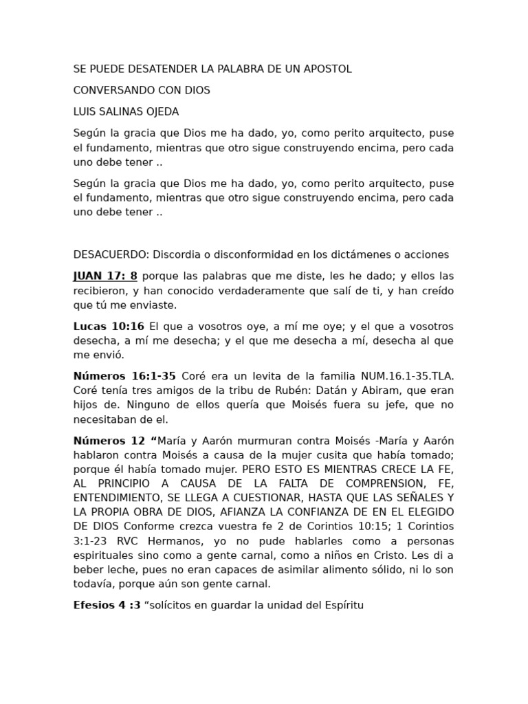 Se Puede Desatender La Palabra de Un Apostol | PDF | Iglesia Católica ...