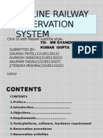 On Line Railway Reservation System