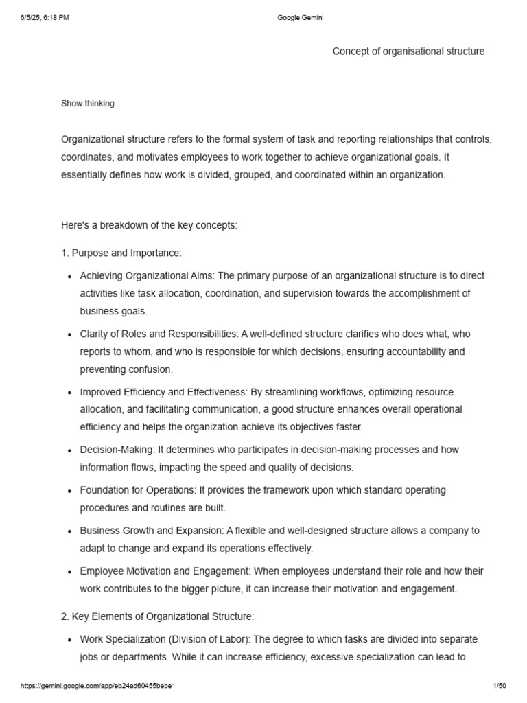 Understanding Organizational Structure | PDF | Organizational Structure ...