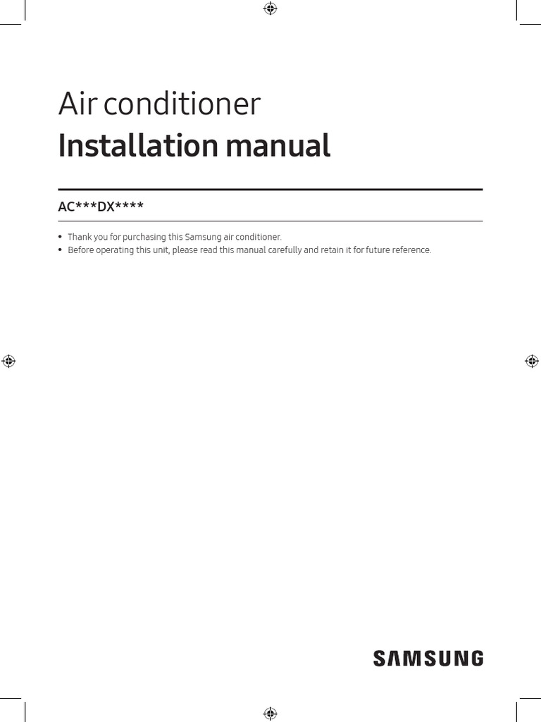 Samsung AC Installation Manual | PDF | Leak | Air Conditioning
