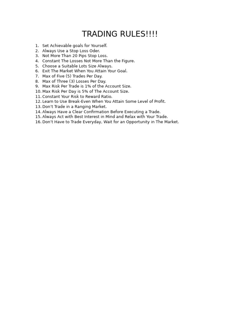 Trading Rules | PDF