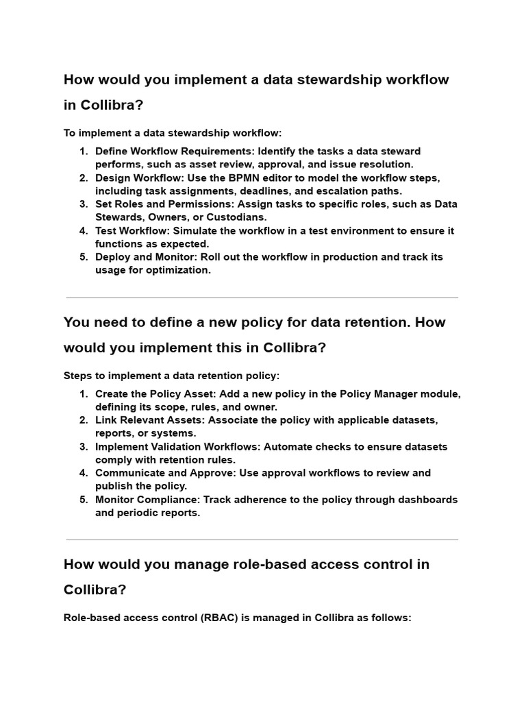 Implementing Data Stewardship in Collibra | PDF | Data Management ...