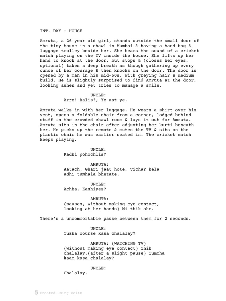 Pramitha's Dialogue Script - Marathi Script | PDF