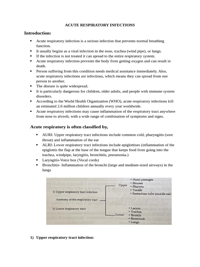 Understanding Acute Respiratory Infections | PDF | Respiratory Tract ...
