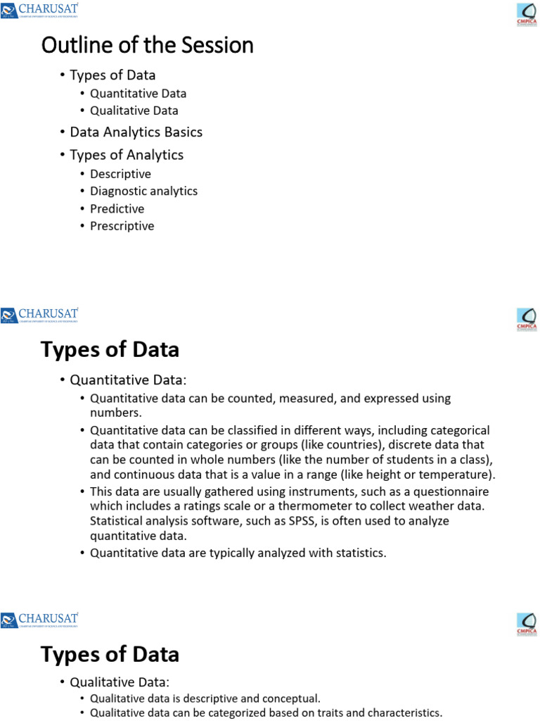 Understanding Data Types and Analytics | PDF | Analytics | Data Analysis