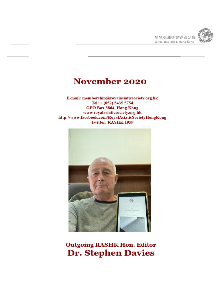 RASHK Newsletter 2020 November | PDF | Macau | Tibet