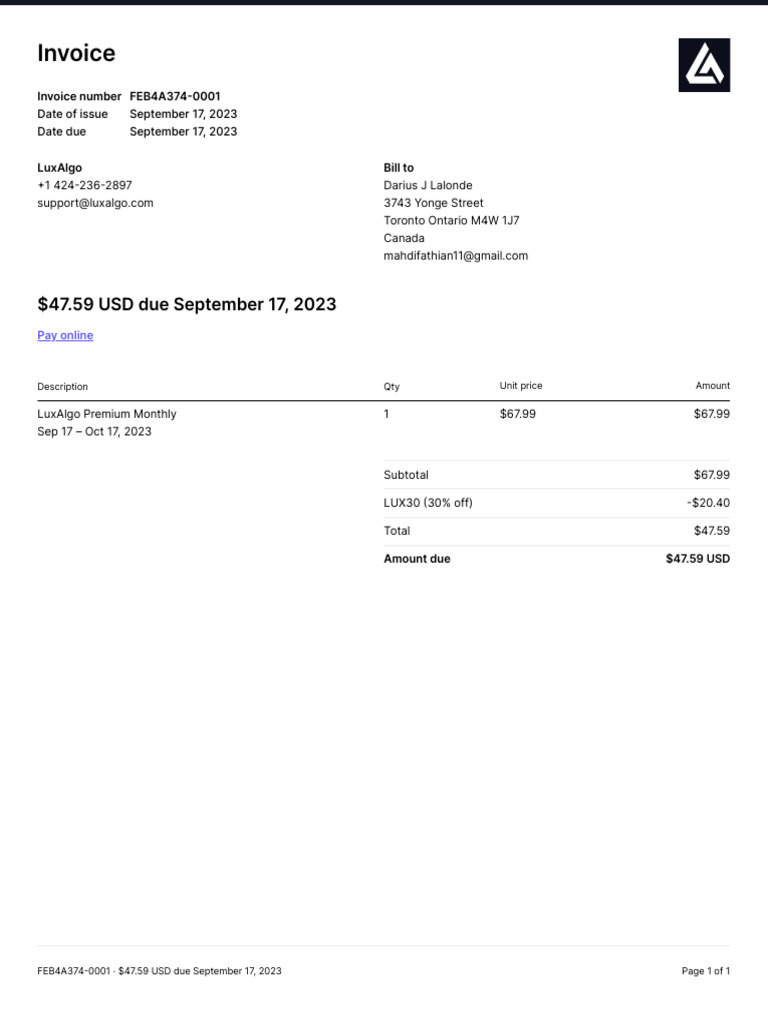 Invoice FEB4A374 0001 | PDF