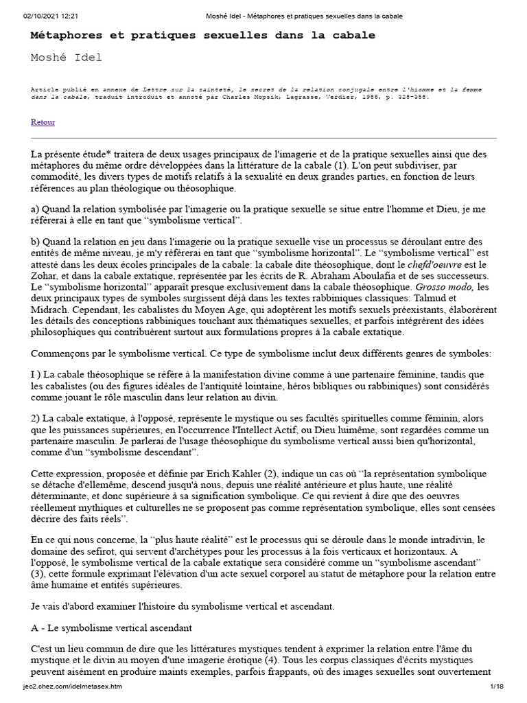 Sexualité et métaphores en cabale | PDF | Kabbale | Dieu