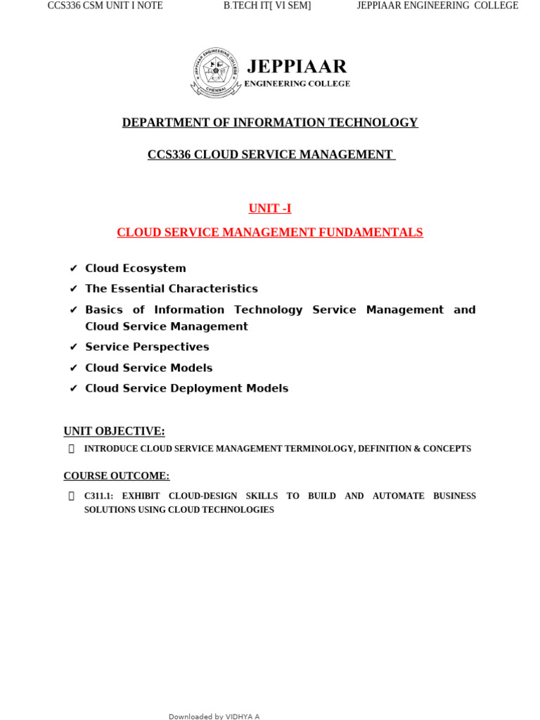 Cloud Service Management Fundamentals | PDF | Cloud Computing ...