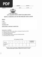 KCSE 2025 CRE Paper 1 Questions | PDF