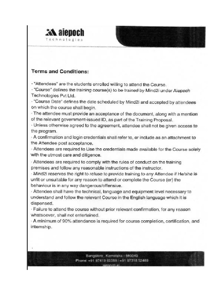 Terms and Conditions | PDF
