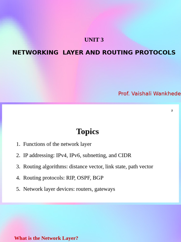 Networking Layer & Routing Protocols Guide | PDF | Routing | I Pv6