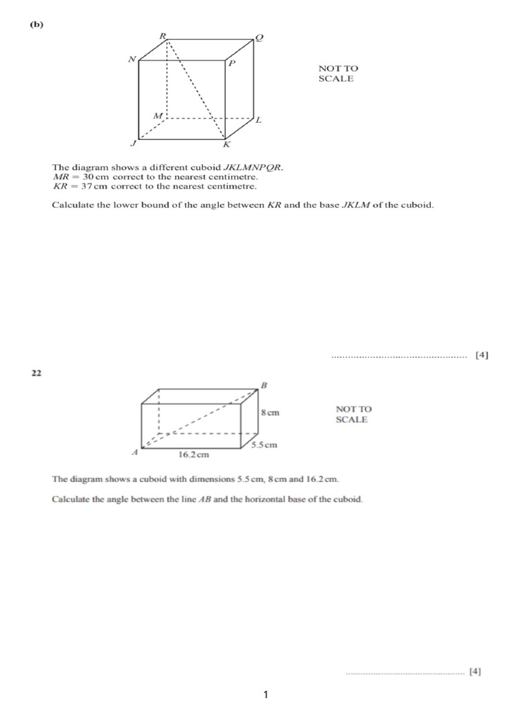 3D Trigonometry CIE Worksheet | PDF