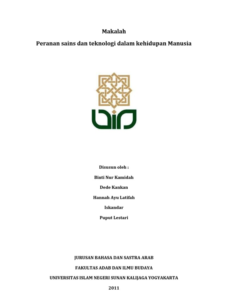 Peran Sains Dan Teknologi Dalam Kehidupan Manusia  PDF
