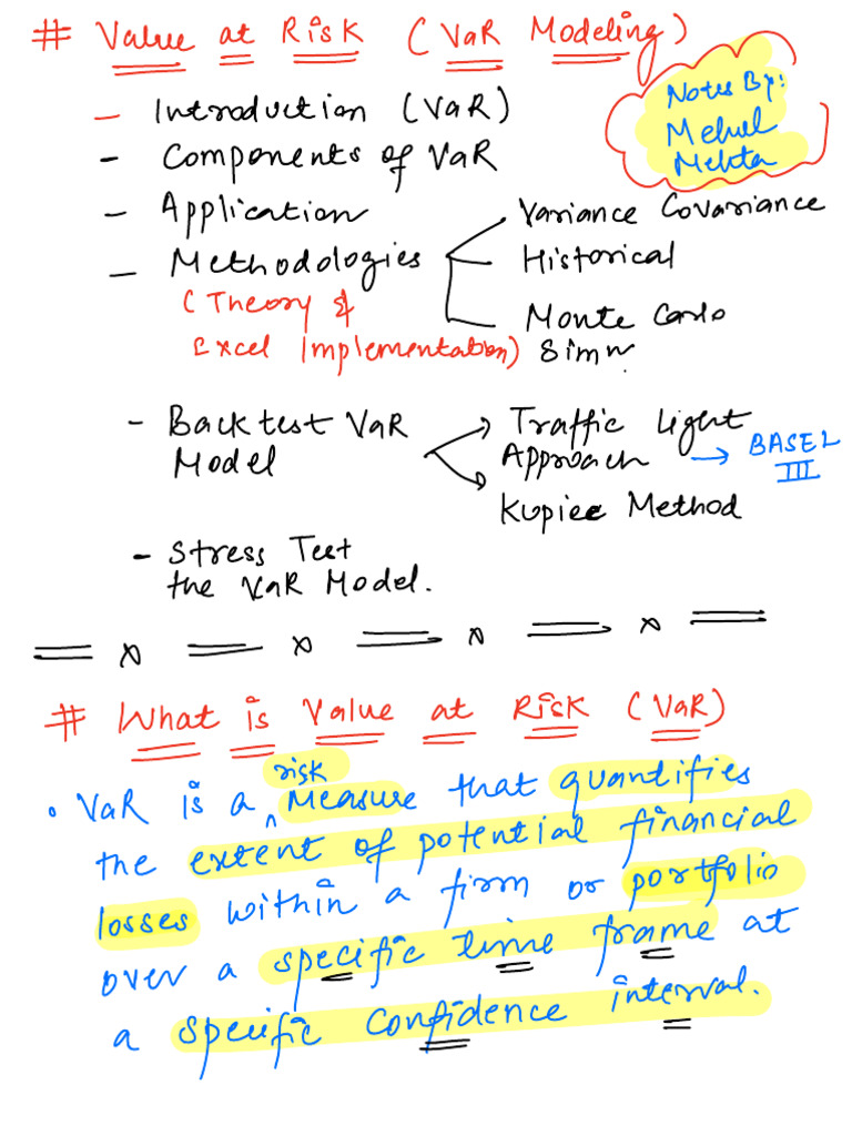Value at Risk Modeling Notes Mehul Mehta 1736773932 | PDF