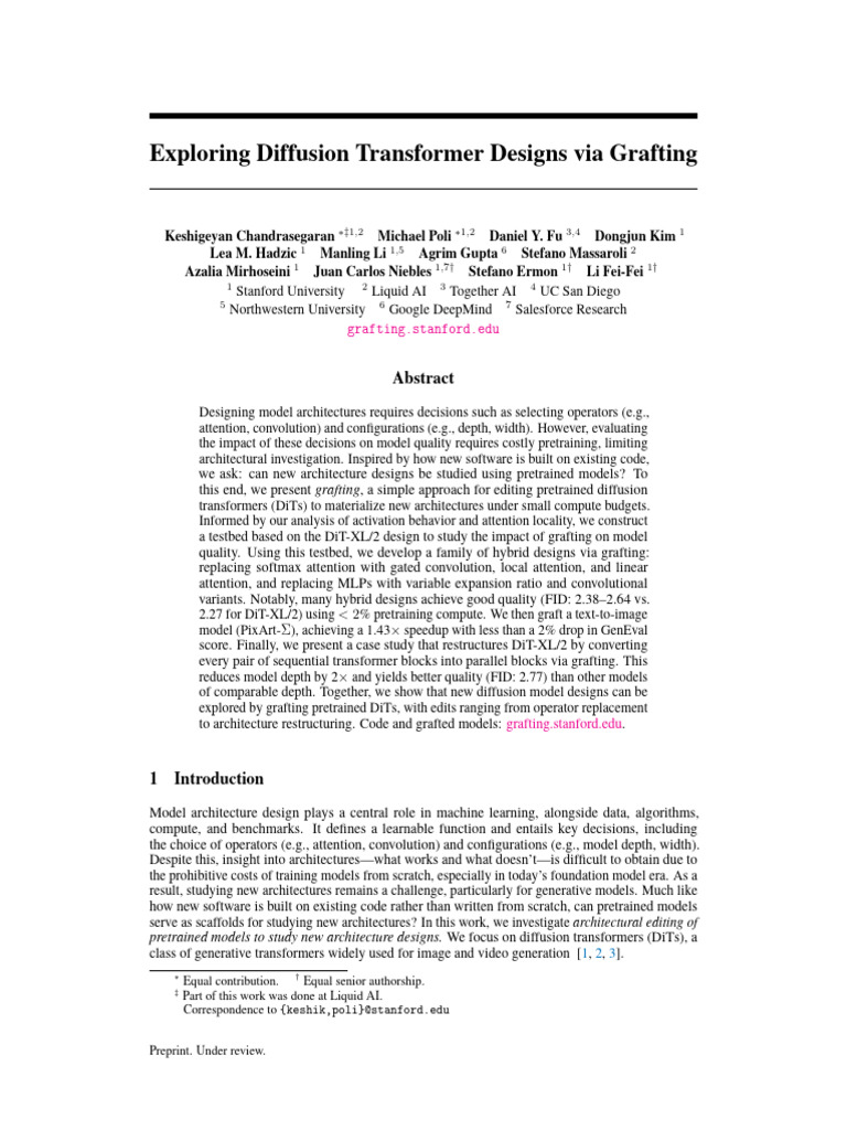 Grafting for Efficient Diffusion Architectures | PDF | Algorithms ...