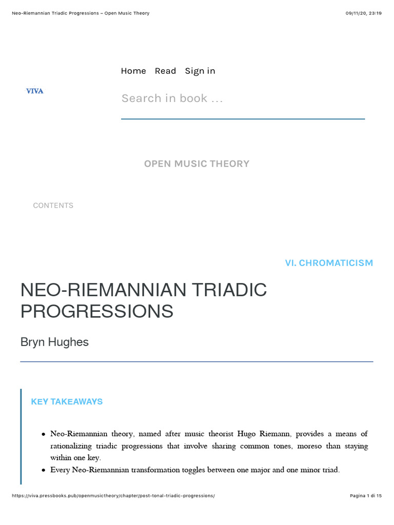 Neo-Riemannian Triadic Progressions Explained | PDF | Chord (Music ...