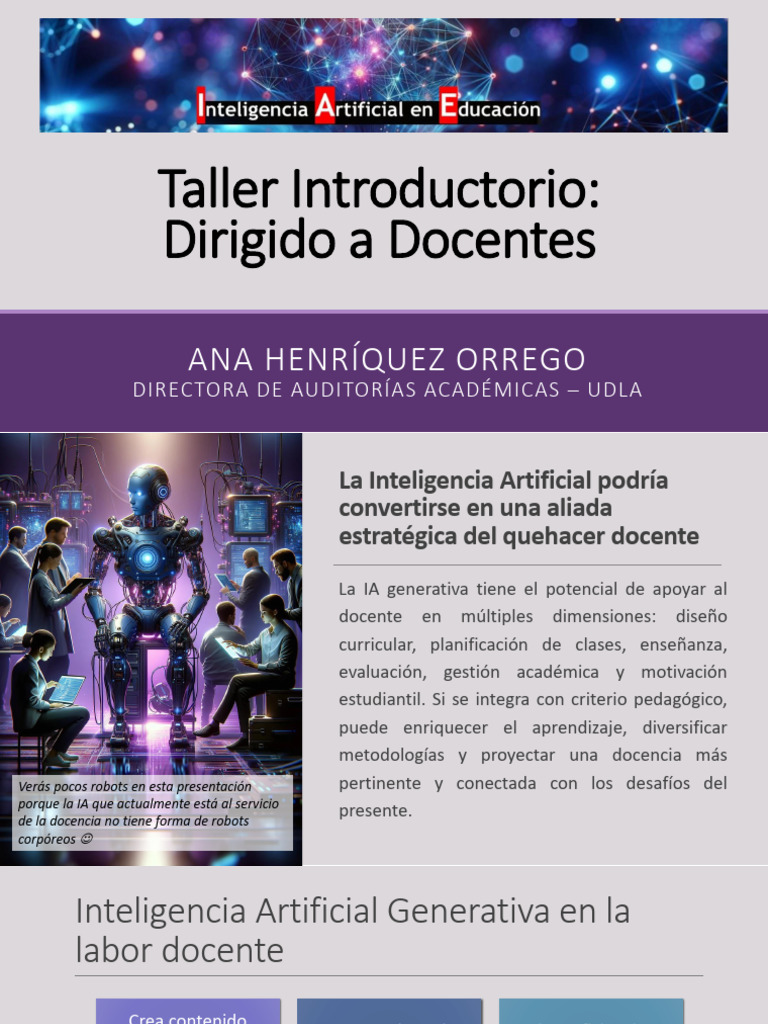 IA en el Aula: Taller para Docentes | PDF | Inteligencia artificial ...
