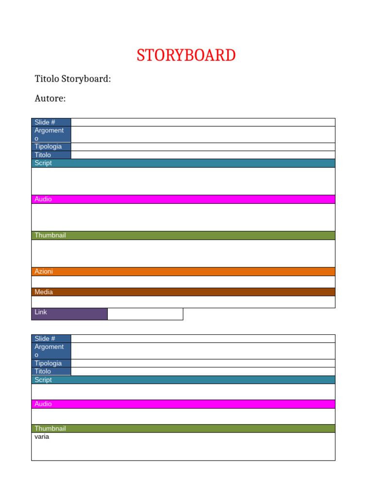 Template Storyboard E-Learning | PDF