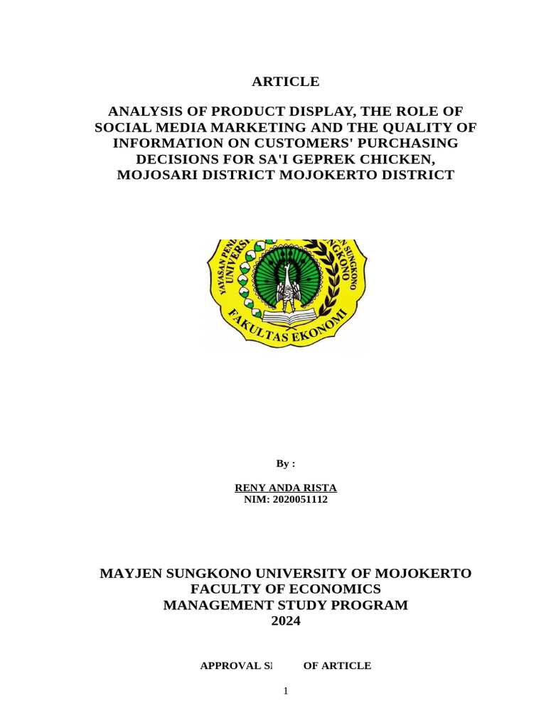 Article Reny Anda Rista | PDF | Regression Analysis | Linear Regression