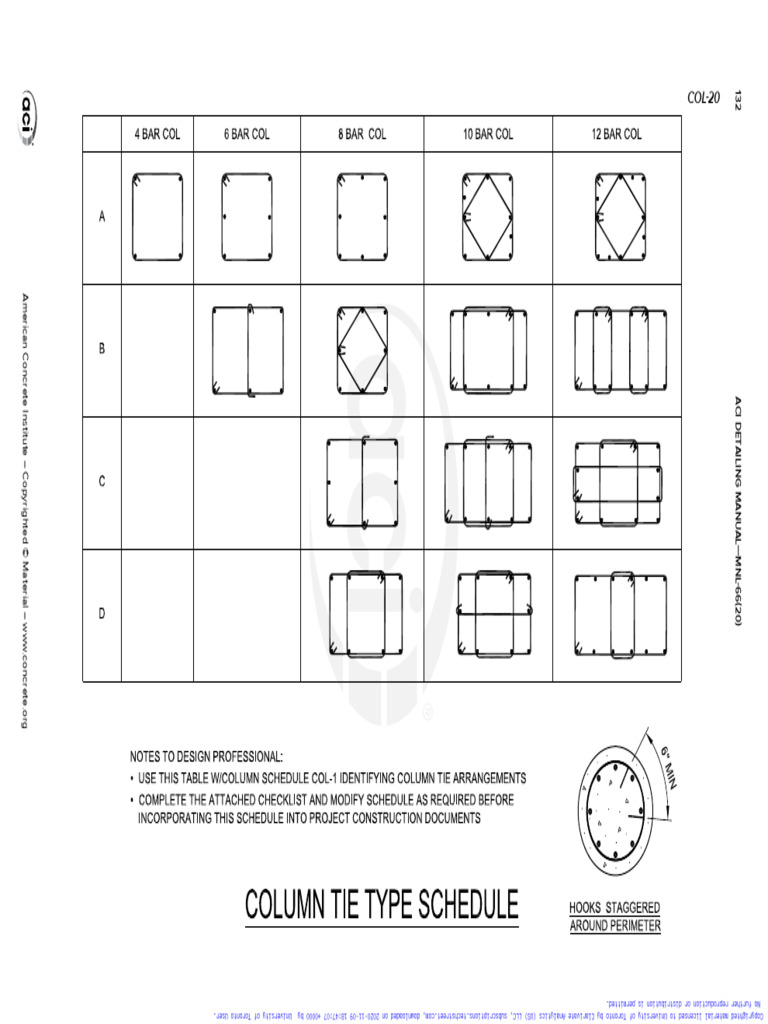 ACI 315-99 Column Ties Detailing Guide | PDF