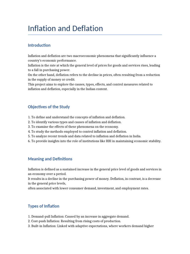Understanding Inflation and Deflation | PDF | Cost Of Living | Inflation