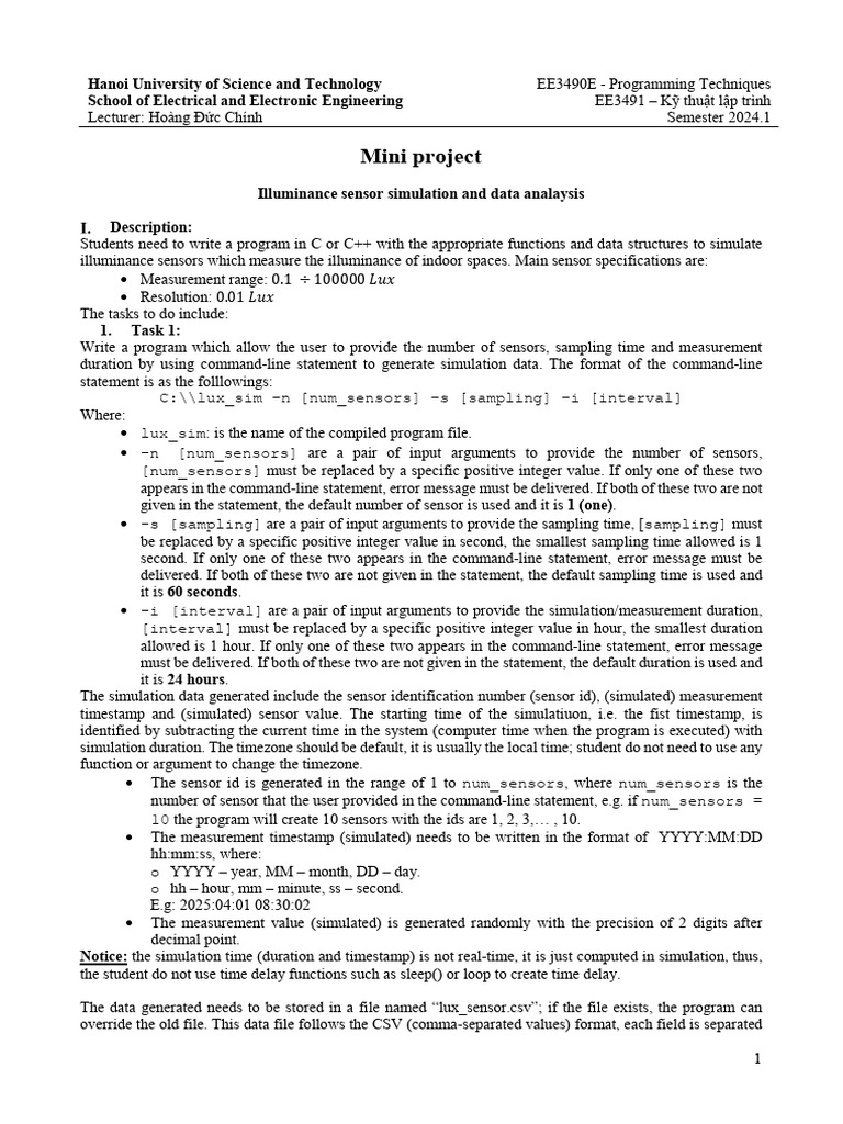 Illuminance Sensor Simulation Project | PDF | Comma Separated Values ...