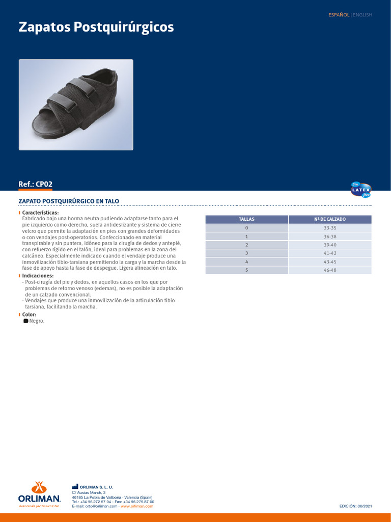 Zapato Hallux Orliman CP02 | PDF