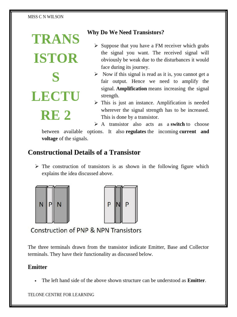 Understanding Transistors and Their Functions | PDF | Bipolar Junction ...