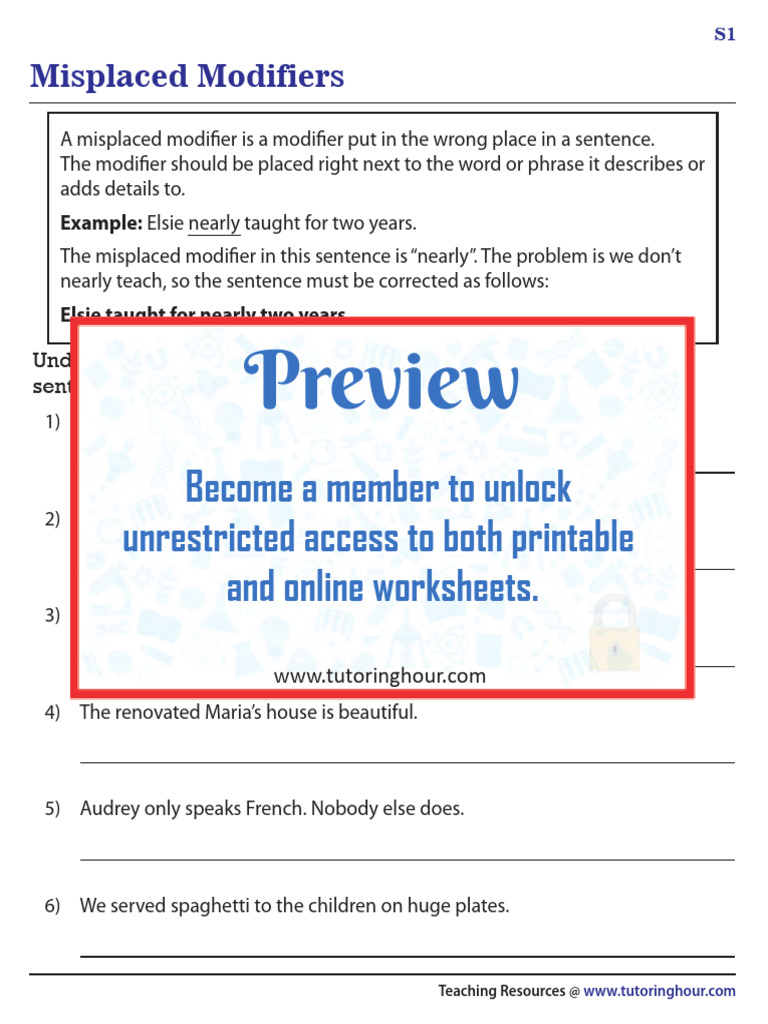 Misplaced Modifiers WM | PDF