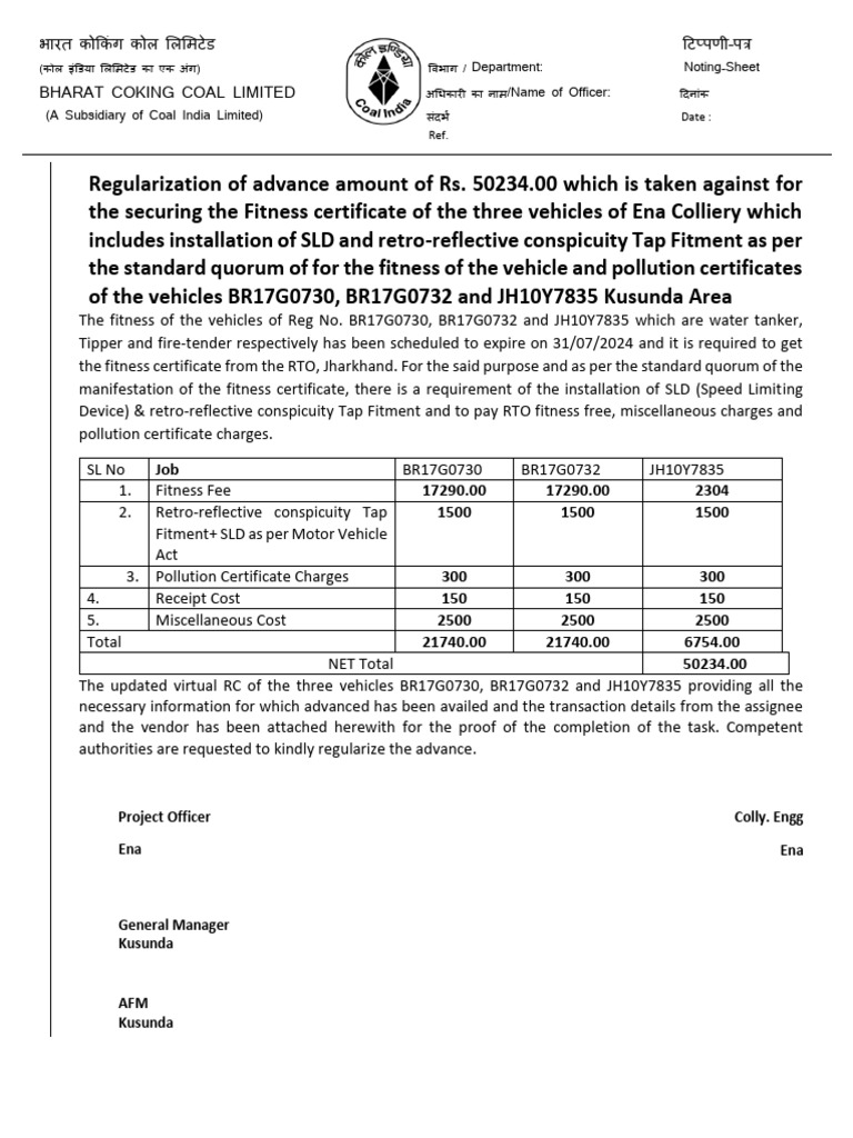 Vehicle Fitness Certificate Regularization | PDF