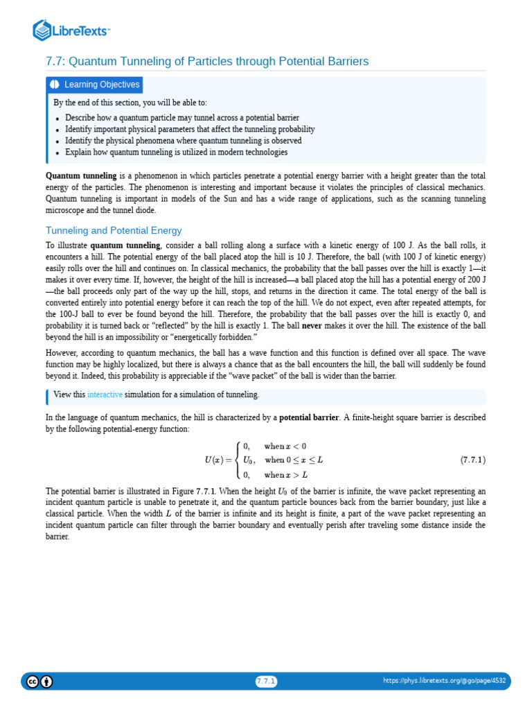 Quantum Tunneling Through Barriers | PDF | Quantum Tunnelling ...