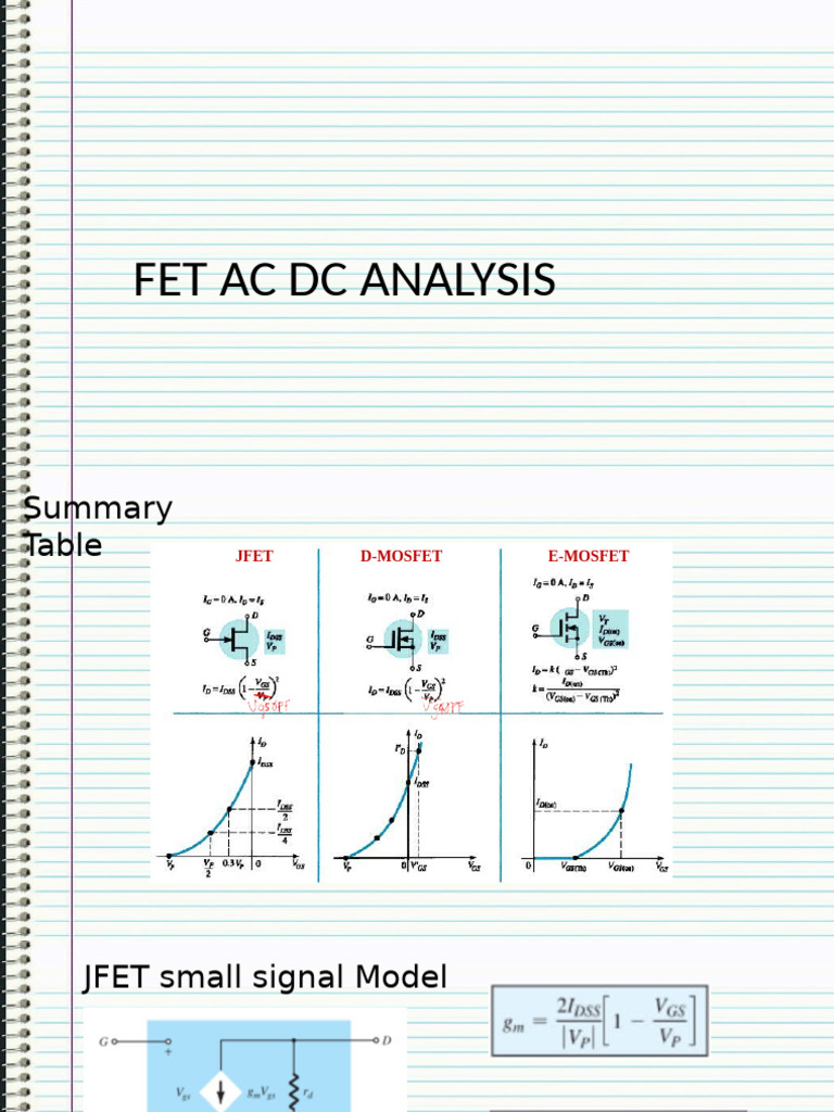 Lecture FET ACDC Analysis | PDF