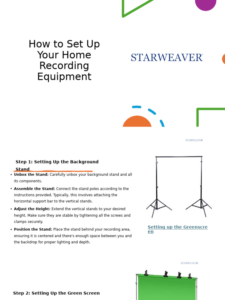 How To Set Up Your Home Recording Equipment | PDF | Lighting | Microphone