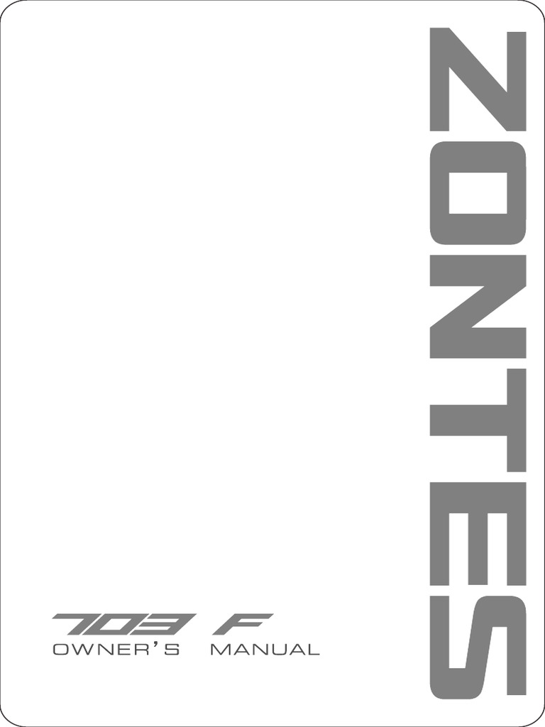 Zontes 703F Owner's Manual | PDF | Land Vehicles | Motor Vehicle