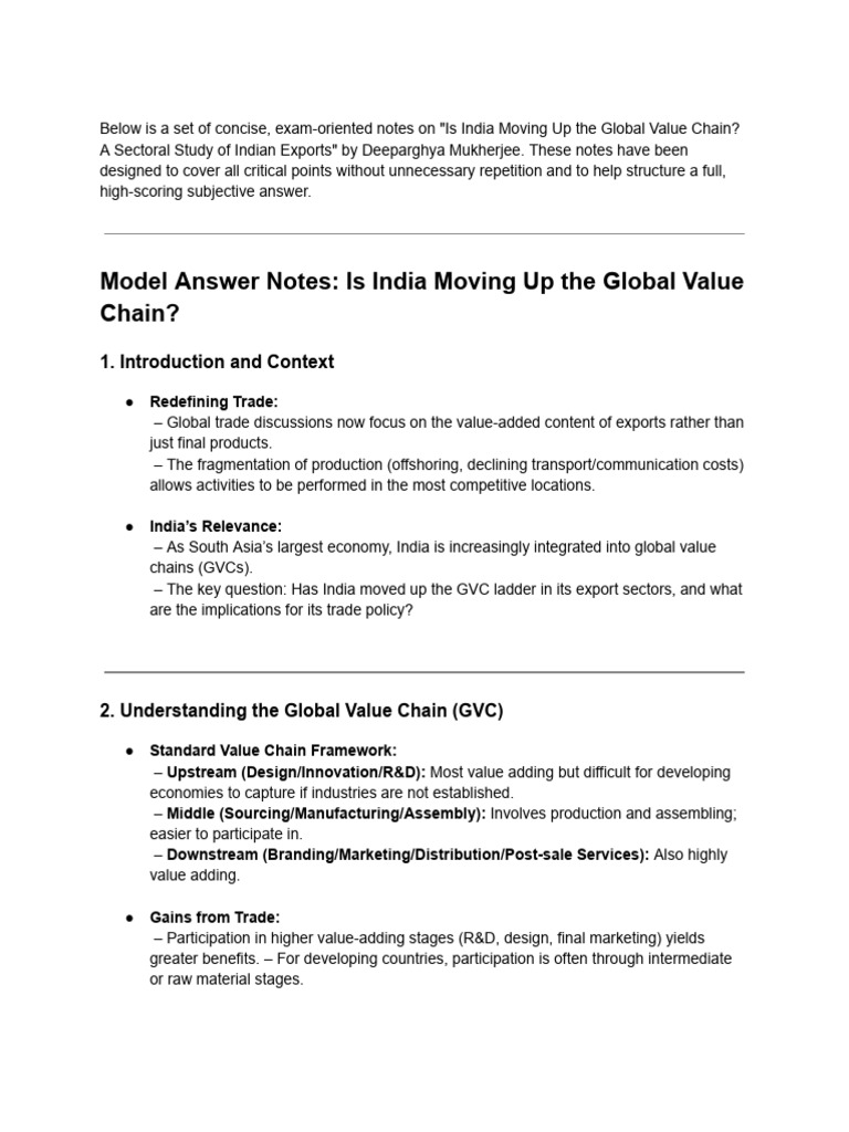 India’s Position in Global Value Chains | PDF | Economies | Business