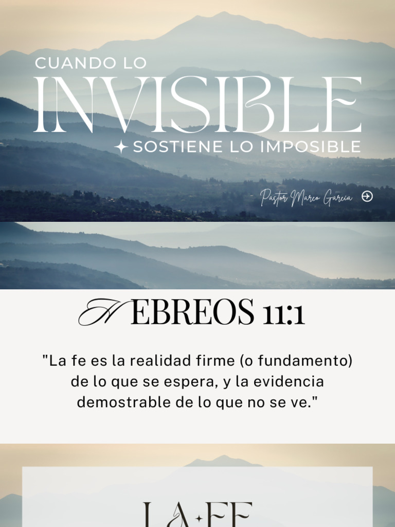 Fe y Confianza en lo Invisible | PDF