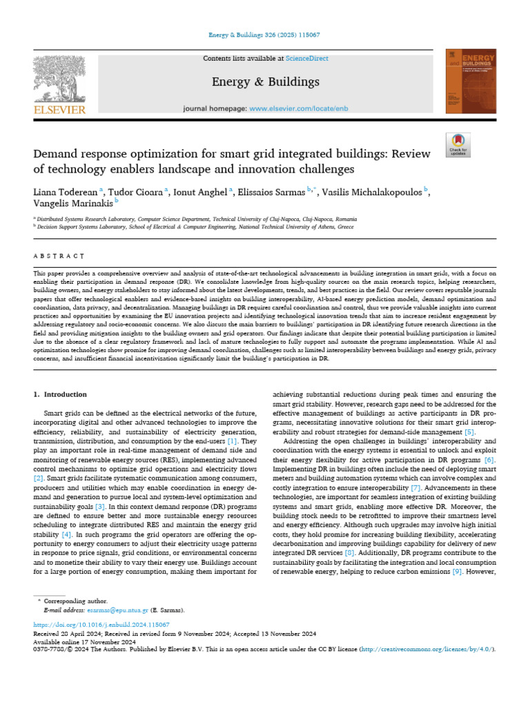 Demand Response in Smart Buildings | PDF | Smart Grid | Electrical Grid