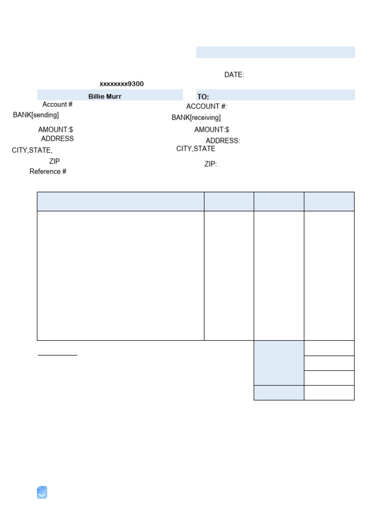 ACH Deposit Invoice Template | PDF