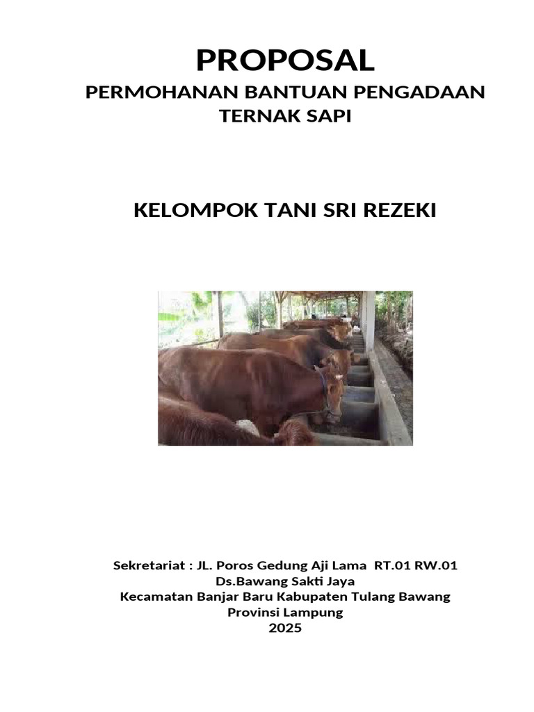 Proposal Bantuan Ternak Sapi 2025 | PDF