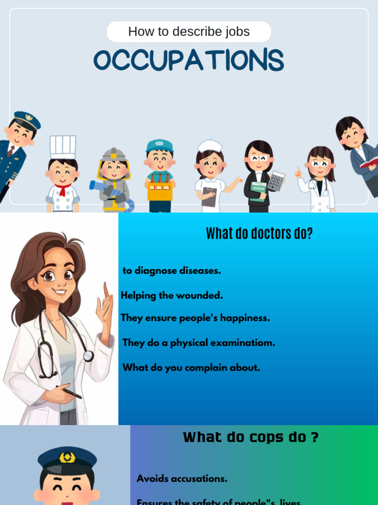 Jobs and Professions Vocabulary Educational Presentation Multicolour ...