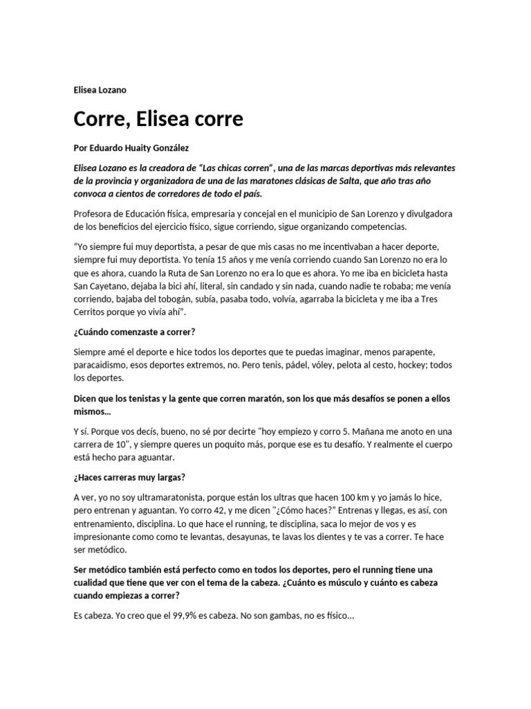 Elisea Lozano | PDF | Corriendo | Deportes