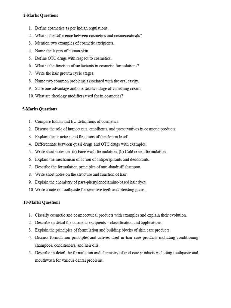 Cosmetic Formulation Q&A Guide | PDF