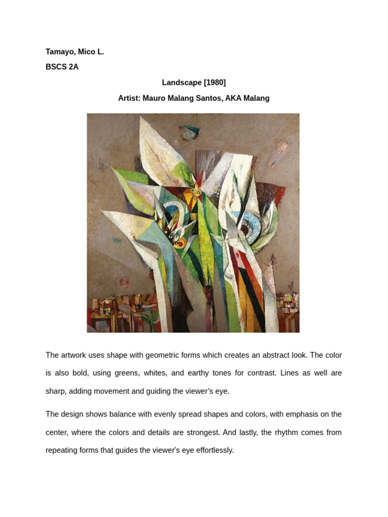 Abstract Landscape Art Analysis | PDF