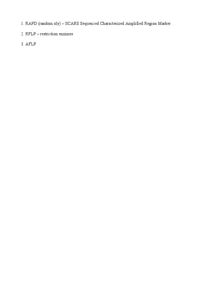 Aflp, RFLP, Rapd | PDF | Nucleic Acids | Genomics