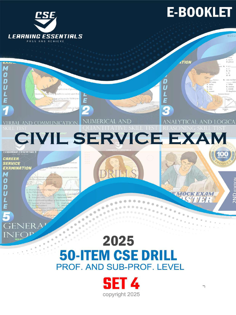 50-Item Cse Drill Prof and Subprof 2025 Set 4 | PDF | Autism ...