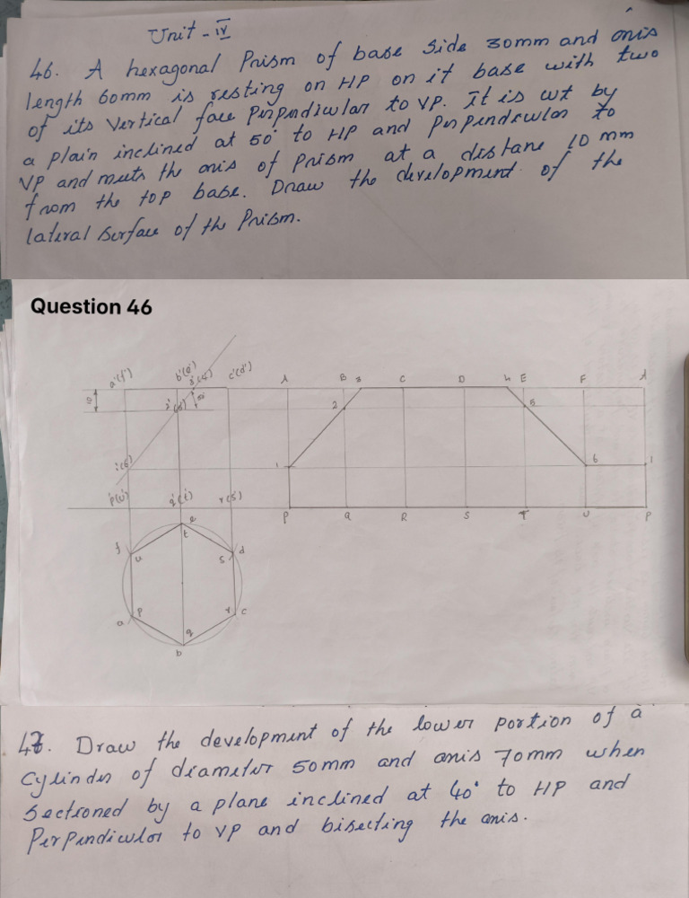 Engineering Graphics & Design - Unit 4 Questions and Answer | PDF