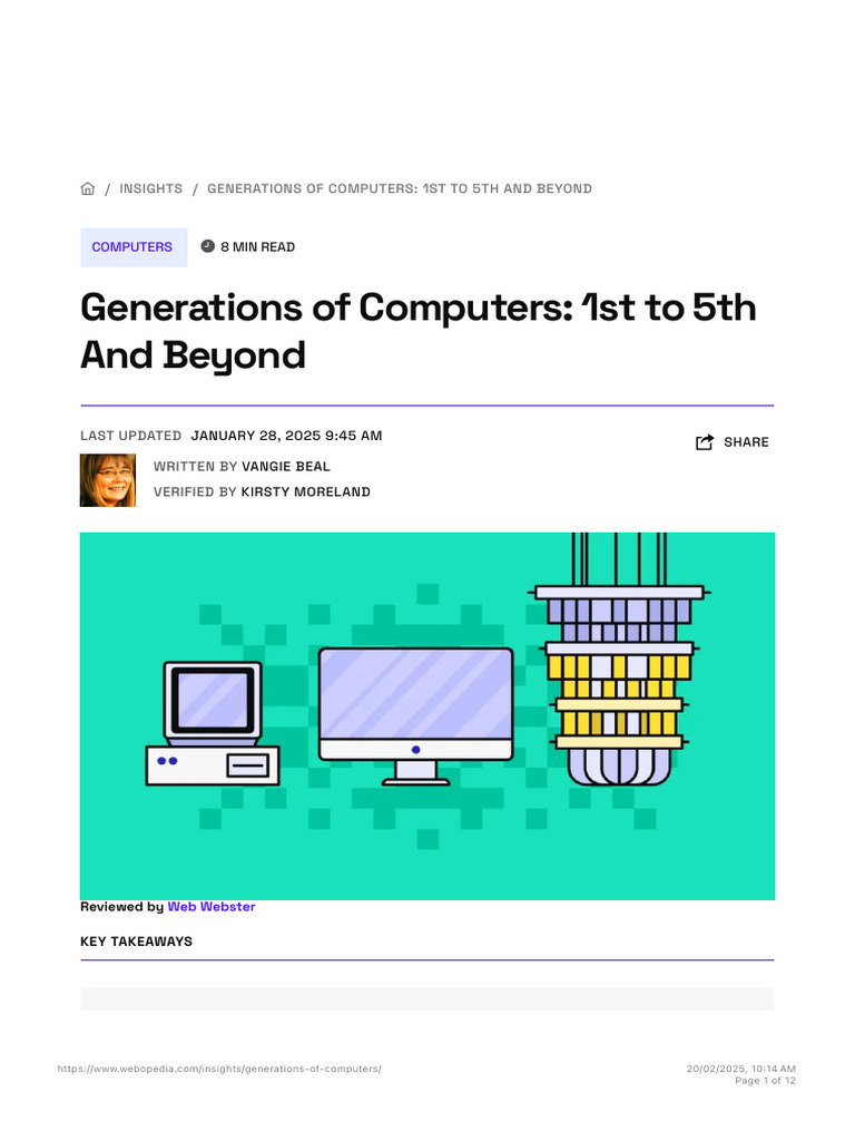 What Are The Six Generations of Computers? (1st To 6th) 2 | PDF ...